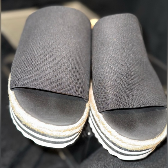 Seven7 Black Espadrille Platform Sandals - Picture 3 of 12